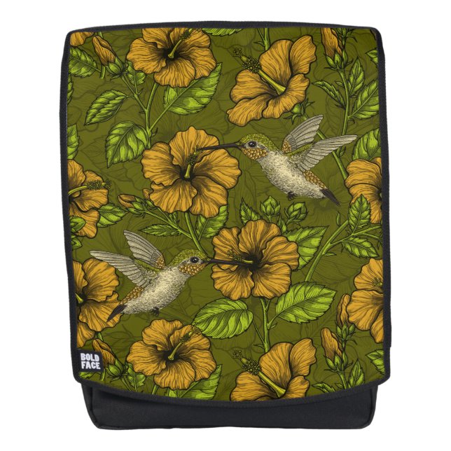 Nachttropischer Garten gelb und grün Rucksack (Vorderseite)