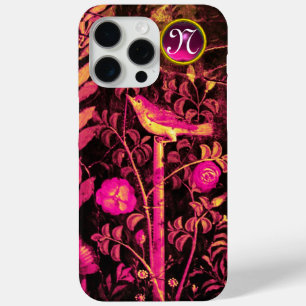 NACHTUNG MIT ROSE MONOGRAMM, rosa, schwarz gelb iPhone 15 Pro Max Hülle