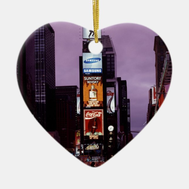 Nachtverkehr auf dem New York Times Square Keramik Ornament (Vorne)