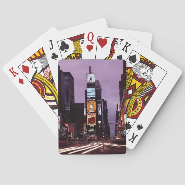 Nachtverkehr auf dem New York Times Square Spielkarten (Rückseite)