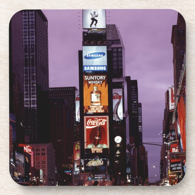 Nachtverkehr auf dem New York Times Square Untersetzer (Vorderseite)