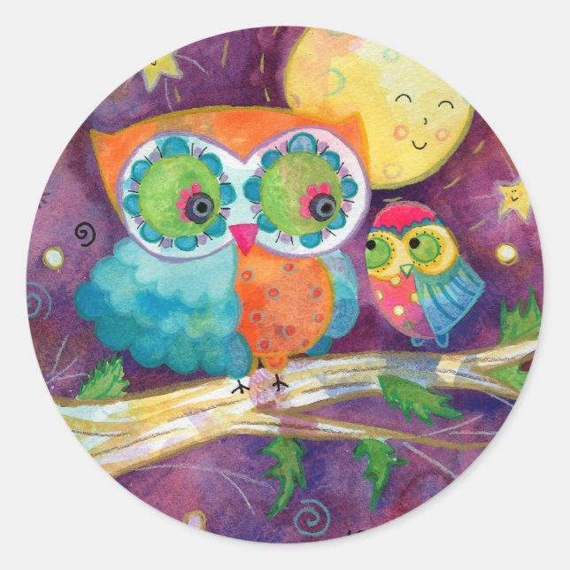 Nachtverschiebung Runder Aufkleber (Vorderseite)