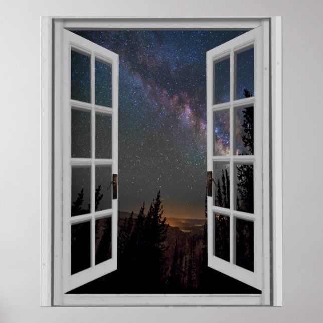 Nachtwache Milchstraße Galaxy Fake Window Poster (Vorne)
