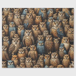 Nachtwache: Muster der Owl-Ansammlung Geschenkpapier
