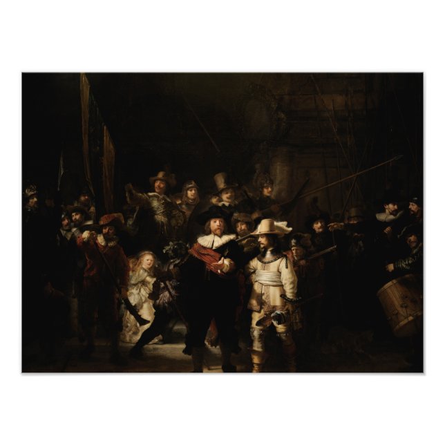 Nachtwache von Rembrandt Fotodruck (Vorne)