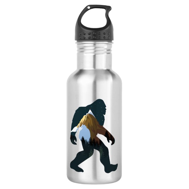 Nachtwald Bigfoot Edelstahlflasche (Vorderseite)