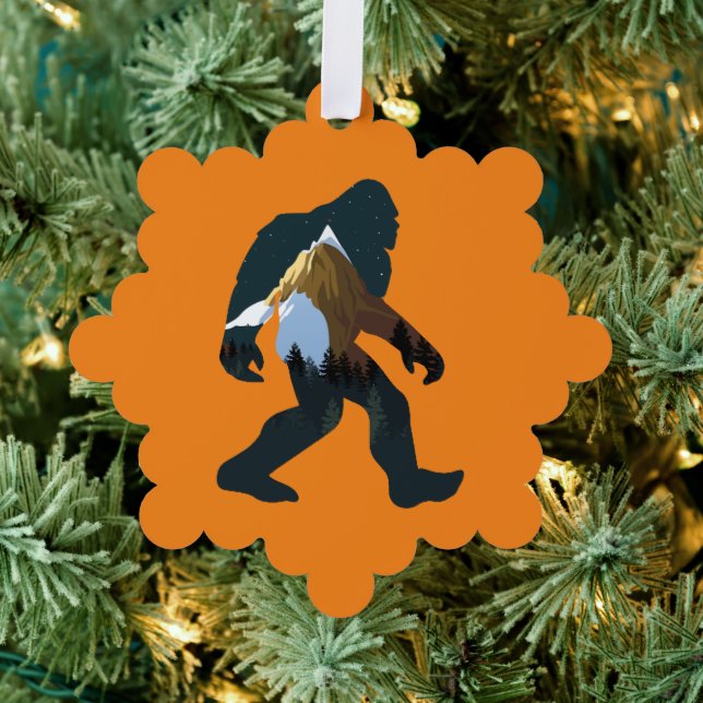 Nachtwald Bigfoot Ornament Karte (Insitu (Baum))