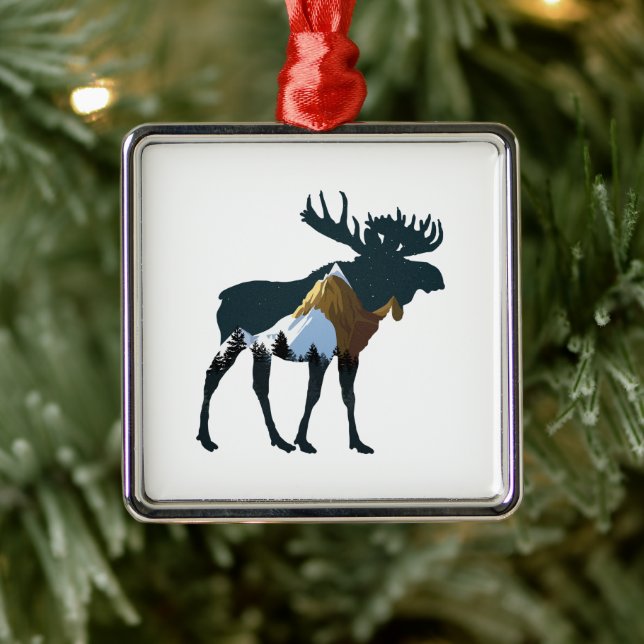 Nachtwaldmoose Ornament Aus Metall (Baum)