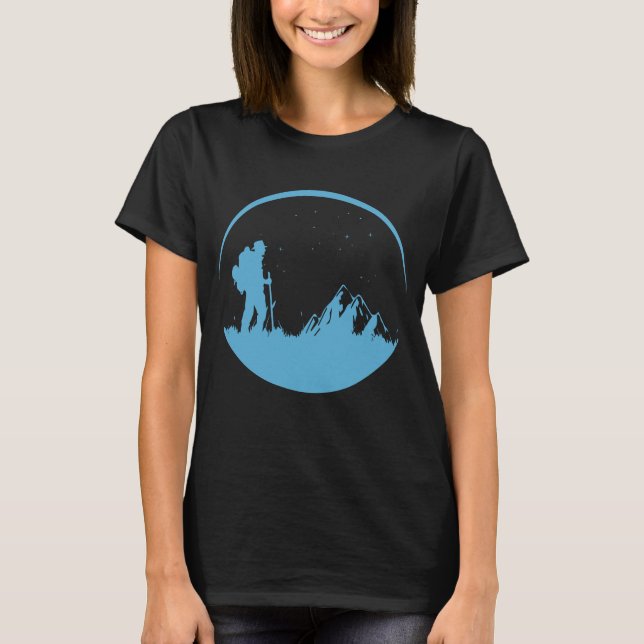 Nachtwanderwege Berge T-Shirt (Vorderseite)