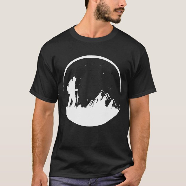 Nachtwanderwege Berge T-Shirt (Vorderseite)