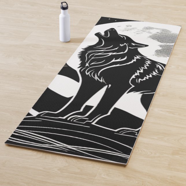 Nachtwolf-Silhouette Yogamatte (Beispiel)