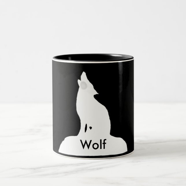Nachtwolf Zweifarbige Tasse (Mittel)