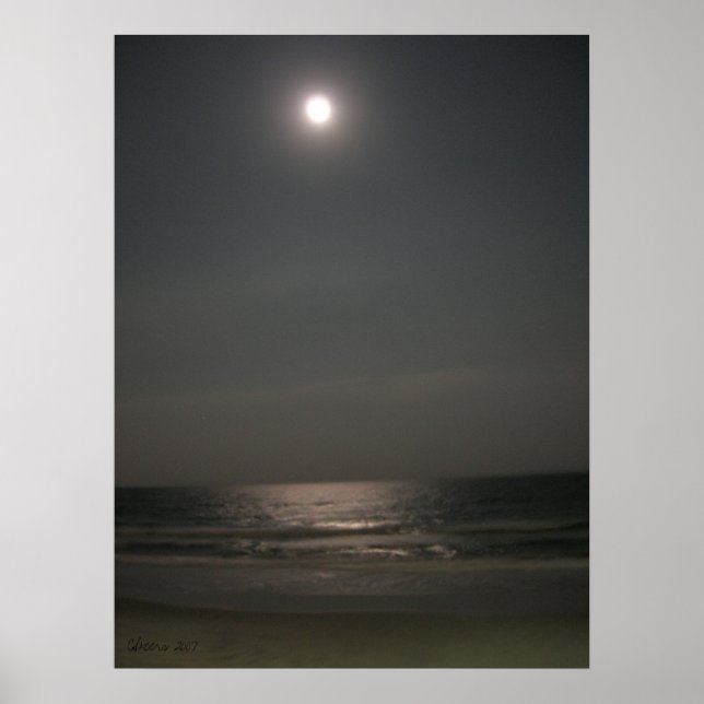 Nachtzeit am Strand Poster (Vorne)
