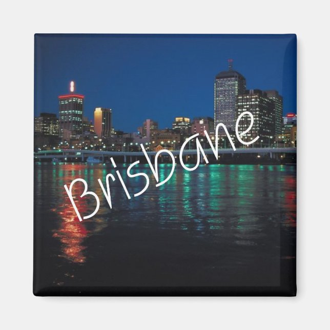 Nachtzeit Brisbane Australien Kühlschrankmagnet Magnet (Vorne)