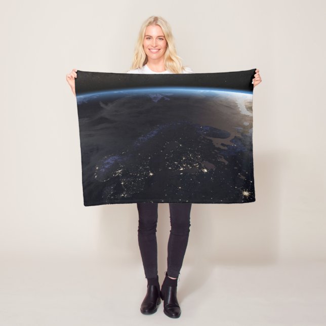 Nachtzeit in Nordeuropa Fleecedecke (Beispiel)