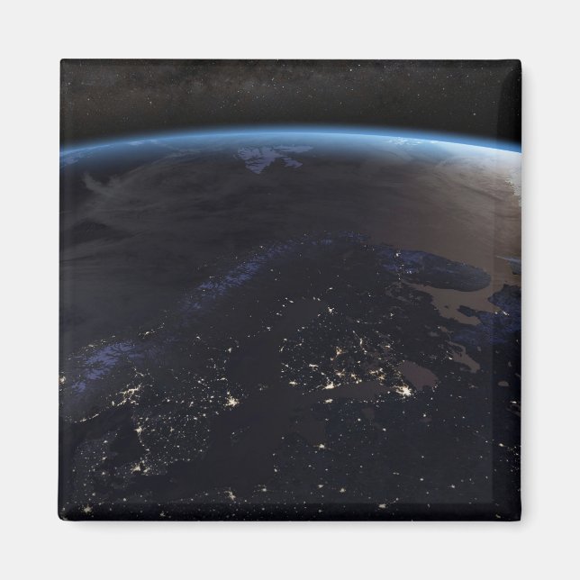 Nachtzeit in Nordeuropa Magnet (Vorne)