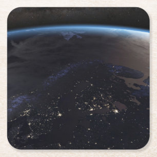 Nachtzeit in Nordeuropa Rechteckiger Pappuntersetzer