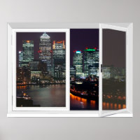 Nachtzeit London City View Fake Window