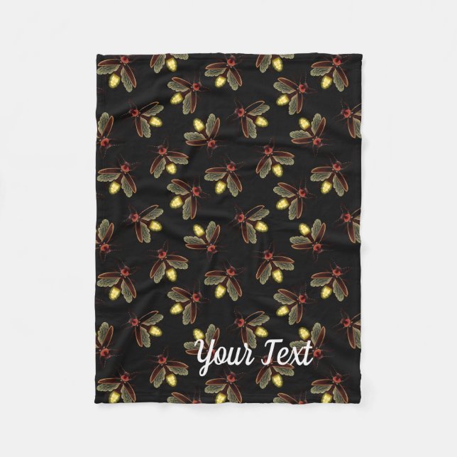 Nachtzeit mit Glühwürmchen Fleecedecke (Vorderseite)