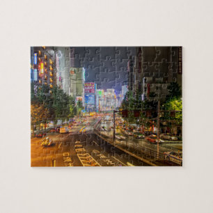Nachtzeit Tokyos Japan beleuchtet Puzzlen Puzzle