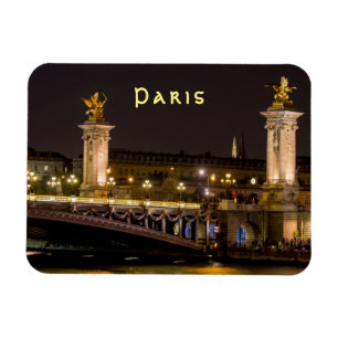 Nachtzeit über Pont Alexandre III Brücke - Paris, Magnet