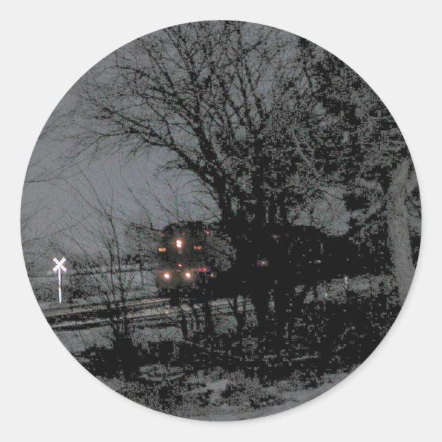 Nachtzug Runder Aufkleber (Vorderseite)