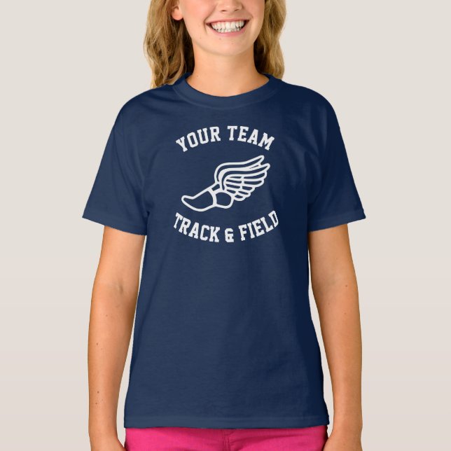 Nachverfolgung und Feldspezifische Teamname Girls  T-Shirt (Vorderseite)