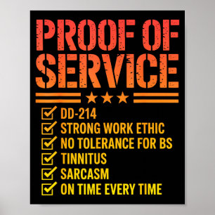 Nachweis der Veteranen-Militär-Eigenschaften Marin Poster