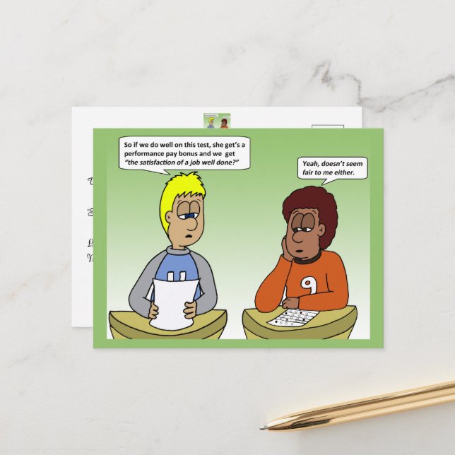 Nachweiskarte für die Leistung Postkarte (Vorderseite/Rückseite Beispiel)