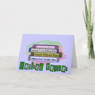 Nachwuchslehrer (Funny Stack of Books Design) Karte