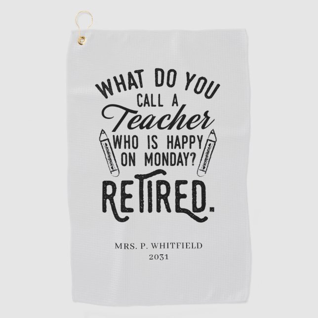 Nachwuchslehrer Leiter Schulversicherung Custom Golfhandtuch (Vorderseite)