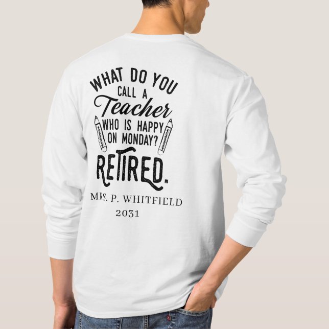 Nachwuchslehrer Leiter Schulversicherung Custom T-Shirt (Rückseite)