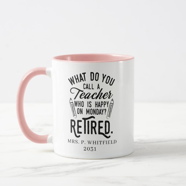 Nachwuchslehrer Leiter Schulversicherung Custom Tasse (Links)
