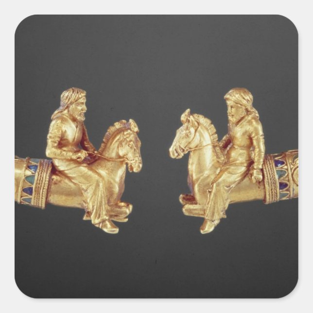 Nackenring in Form von Scythian-Pferden Quadratischer Aufkleber (Vorderseite)