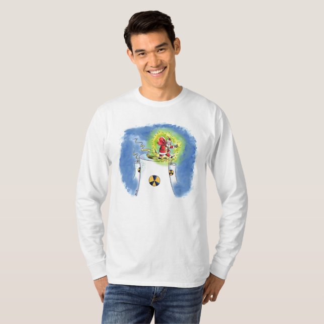 Nackter Santa Claus Männer weißer, langärmeliger T T-Shirt (Vorne ganz)