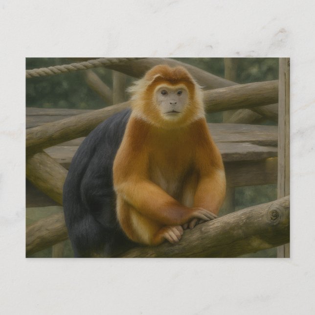 Nacktfresser Affe in der Waldhütte Postkarte (Vorderseite)