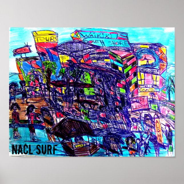 NaCL SURF SÜDSHORE WAIKIKI Poster (Vorne)