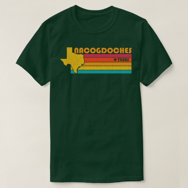 Nacogdoches Texas Vintag bekümmerte Souvenir T-Shirt (Design vorne)