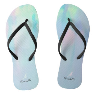 Nacre Küstentropen schöne coole Monogramm Flip Flops