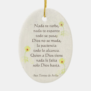 "Nada te turbe" San Teresa di Avila Keramik Ornament
