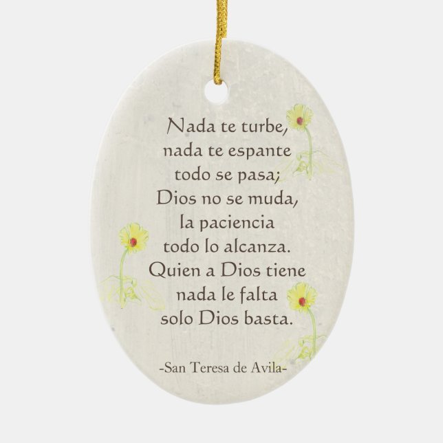 "Nada te turbe" San Teresa di Avila Keramik Ornament (Vorne)