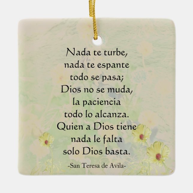 "Nada te turbe" St. Teresa von Avila Keramikornament (Vorderseite)