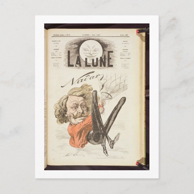 Nadar (1820-1910) Titelseite von "La Lune", veröff Postkarte (Vorderseite)