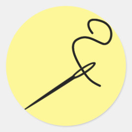 Nadel-Nähgarn-Reparaturstelle Runder Aufkleber