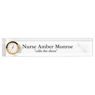 "Nadel-" personalisiertes Nummernschild w/Clock Namensplakette
