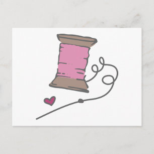 Nadel und Thread Postkarte