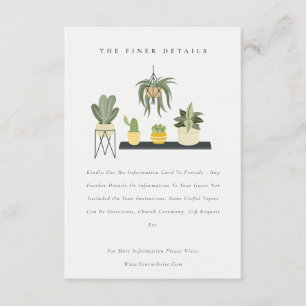 Nadelblättrige Pflanze Hochzeitsdetails Begleitkarte