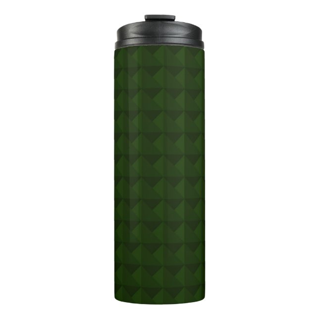 Nadelgrün, fest, geometrisch. thermosbecher (Vorderseite)