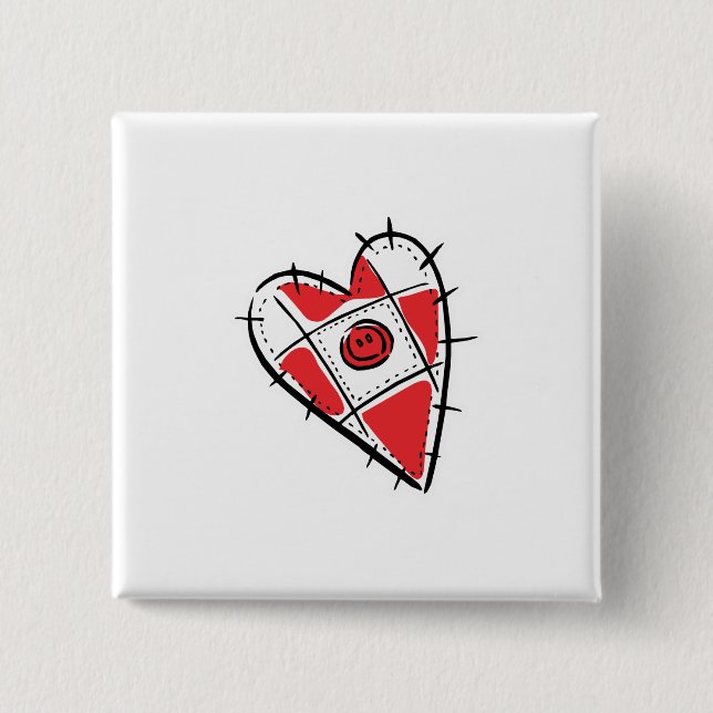 Nadelkissenherz Button (Vorderseite)