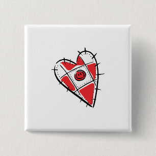 Nadelkissenherz Button